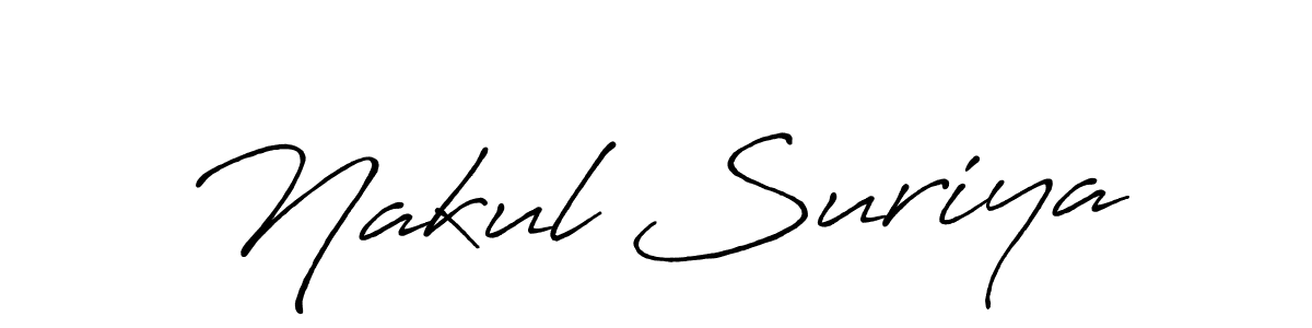 This is the best signature style for the Nakul Suriya name. Also you like these signature font (Antro_Vectra_Bolder). Mix name signature. Nakul Suriya signature style 7 images and pictures png