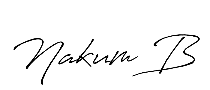 Design your own signature with our free online signature maker. With this signature software, you can create a handwritten (Antro_Vectra_Bolder) signature for name Nakum B. Nakum B signature style 7 images and pictures png