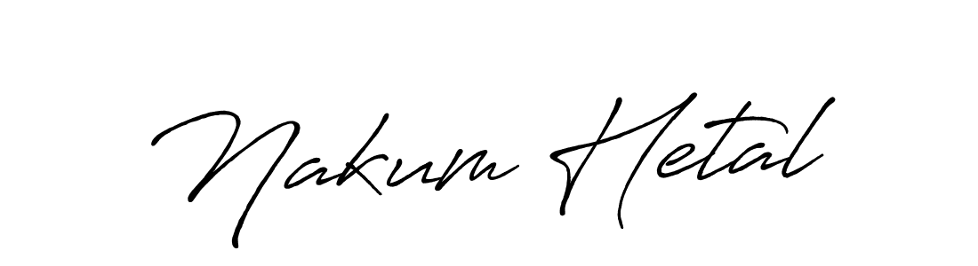 Use a signature maker to create a handwritten signature online. With this signature software, you can design (Antro_Vectra_Bolder) your own signature for name Nakum Hetal. Nakum Hetal signature style 7 images and pictures png