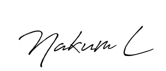 if you are searching for the best signature style for your name Nakum L. so please give up your signature search. here we have designed multiple signature styles  using Antro_Vectra_Bolder. Nakum L signature style 7 images and pictures png