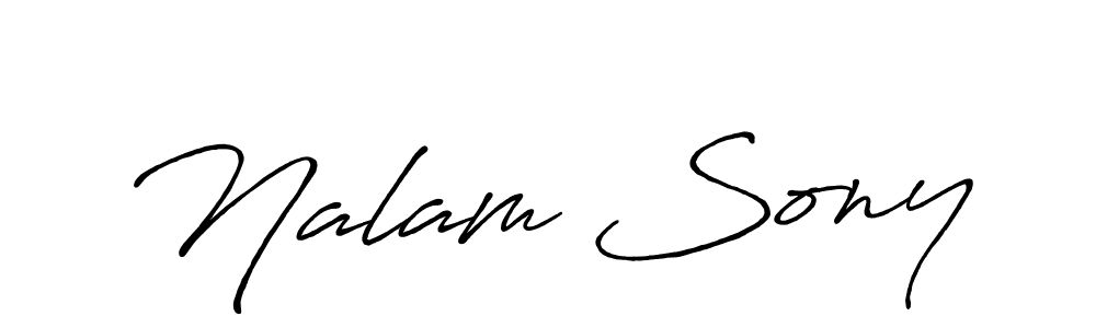 Make a beautiful signature design for name Nalam Sony. With this signature (Antro_Vectra_Bolder) style, you can create a handwritten signature for free. Nalam Sony signature style 7 images and pictures png