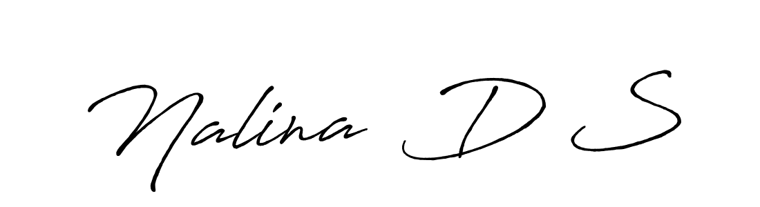 How to make Nalina  D S name signature. Use Antro_Vectra_Bolder style for creating short signs online. This is the latest handwritten sign. Nalina  D S signature style 7 images and pictures png