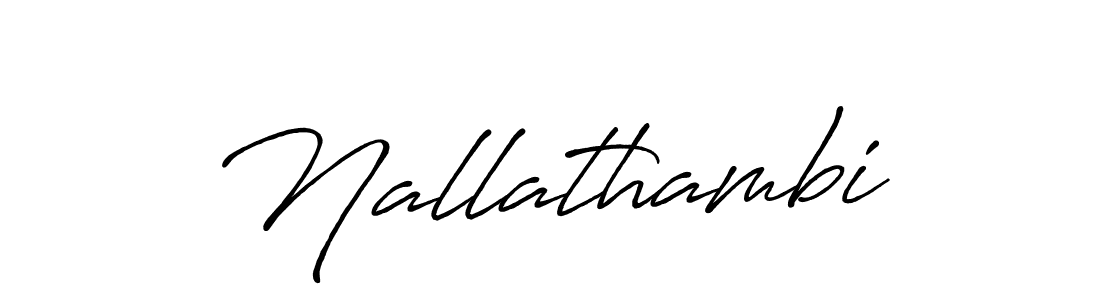 Make a beautiful signature design for name Nallathambi. With this signature (Antro_Vectra_Bolder) style, you can create a handwritten signature for free. Nallathambi signature style 7 images and pictures png