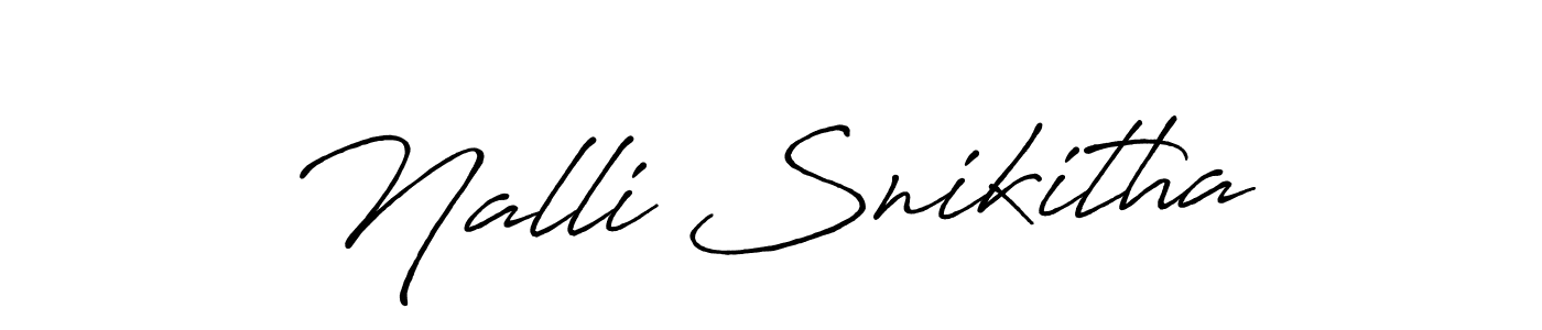 Use a signature maker to create a handwritten signature online. With this signature software, you can design (Antro_Vectra_Bolder) your own signature for name Nalli Snikitha. Nalli Snikitha signature style 7 images and pictures png