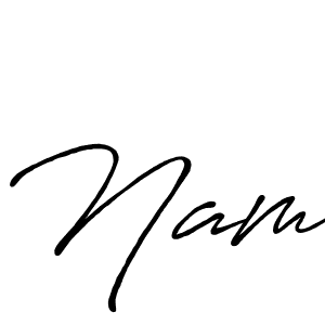 You should practise on your own different ways (Antro_Vectra_Bolder) to write your name (Nam) in signature. don't let someone else do it for you. Nam signature style 7 images and pictures png