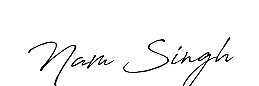 How to make Nam Singh name signature. Use Antro_Vectra_Bolder style for creating short signs online. This is the latest handwritten sign. Nam Singh signature style 7 images and pictures png