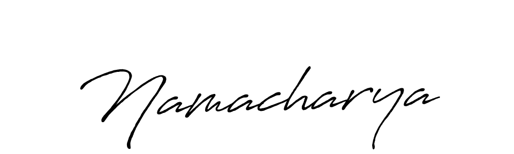 Use a signature maker to create a handwritten signature online. With this signature software, you can design (Antro_Vectra_Bolder) your own signature for name Namacharya. Namacharya signature style 7 images and pictures png