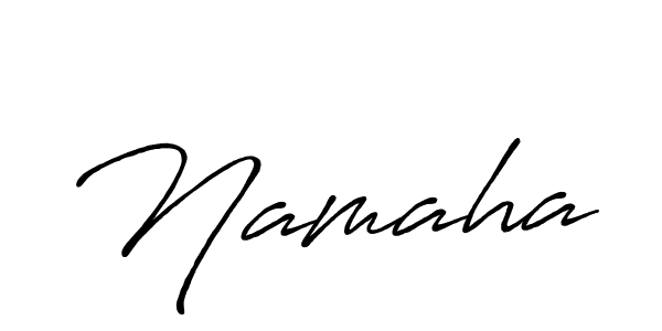 Use a signature maker to create a handwritten signature online. With this signature software, you can design (Antro_Vectra_Bolder) your own signature for name Namaha. Namaha signature style 7 images and pictures png