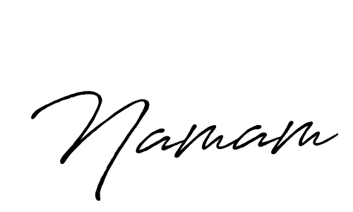 if you are searching for the best signature style for your name Namam. so please give up your signature search. here we have designed multiple signature styles  using Antro_Vectra_Bolder. Namam signature style 7 images and pictures png