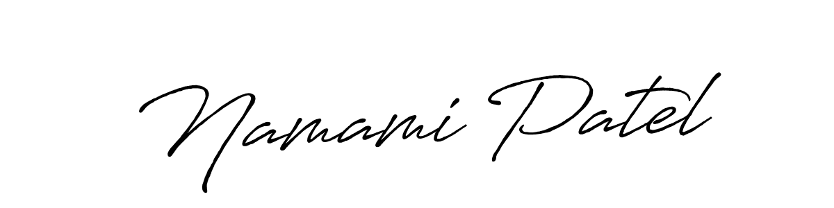Design your own signature with our free online signature maker. With this signature software, you can create a handwritten (Antro_Vectra_Bolder) signature for name Namami Patel. Namami Patel signature style 7 images and pictures png