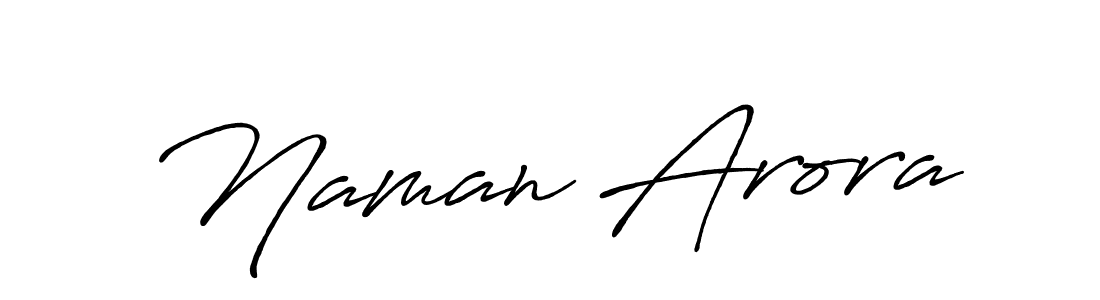 Make a beautiful signature design for name Naman Arora. With this signature (Antro_Vectra_Bolder) style, you can create a handwritten signature for free. Naman Arora signature style 7 images and pictures png