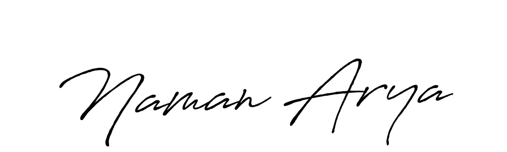 Create a beautiful signature design for name Naman Arya. With this signature (Antro_Vectra_Bolder) fonts, you can make a handwritten signature for free. Naman Arya signature style 7 images and pictures png