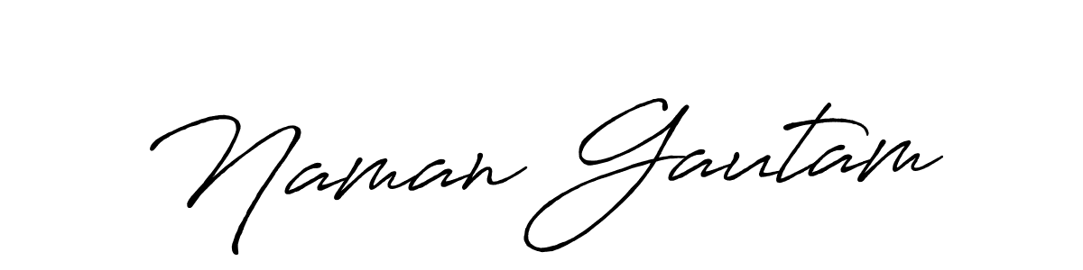 How to make Naman Gautam name signature. Use Antro_Vectra_Bolder style for creating short signs online. This is the latest handwritten sign. Naman Gautam signature style 7 images and pictures png