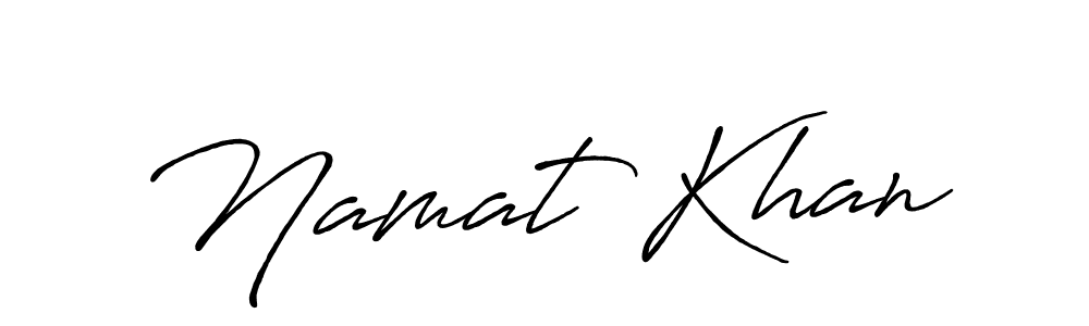 Make a beautiful signature design for name Namat Khan. With this signature (Antro_Vectra_Bolder) style, you can create a handwritten signature for free. Namat Khan signature style 7 images and pictures png