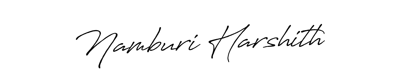 Make a beautiful signature design for name Namburi Harshith. With this signature (Antro_Vectra_Bolder) style, you can create a handwritten signature for free. Namburi Harshith signature style 7 images and pictures png