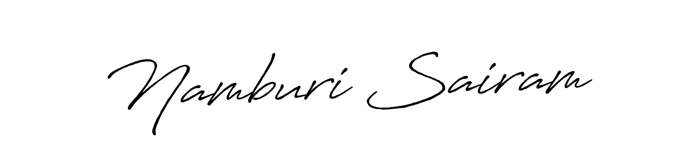 The best way (Antro_Vectra_Bolder) to make a short signature is to pick only two or three words in your name. The name Namburi Sairam include a total of six letters. For converting this name. Namburi Sairam signature style 7 images and pictures png