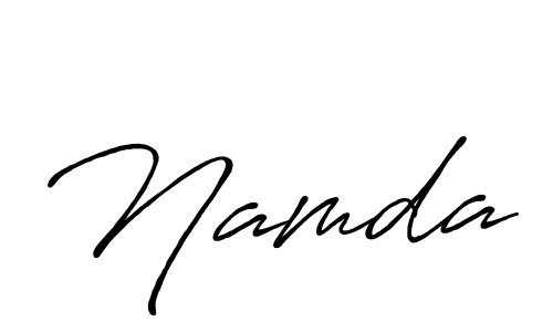 Use a signature maker to create a handwritten signature online. With this signature software, you can design (Antro_Vectra_Bolder) your own signature for name Namda. Namda signature style 7 images and pictures png