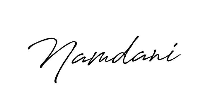 How to make Namdani name signature. Use Antro_Vectra_Bolder style for creating short signs online. This is the latest handwritten sign. Namdani signature style 7 images and pictures png