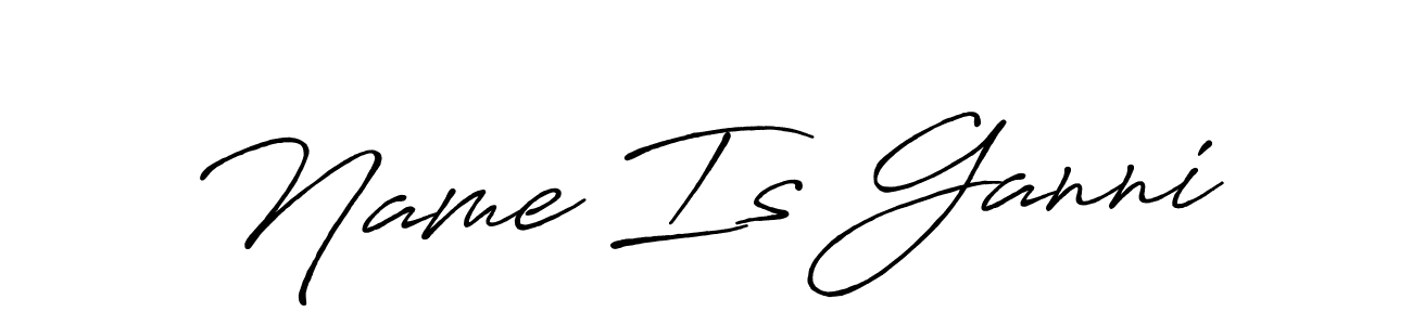 How to make Name Is Ganni name signature. Use Antro_Vectra_Bolder style for creating short signs online. This is the latest handwritten sign. Name Is Ganni signature style 7 images and pictures png