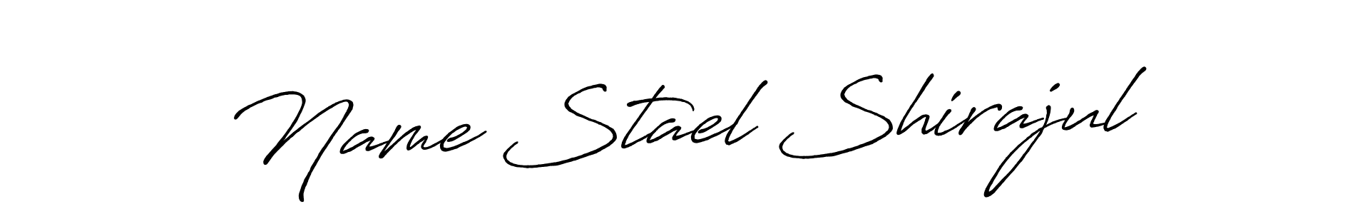 Create a beautiful signature design for name Name Stael Shirajul. With this signature (Antro_Vectra_Bolder) fonts, you can make a handwritten signature for free. Name Stael Shirajul signature style 7 images and pictures png