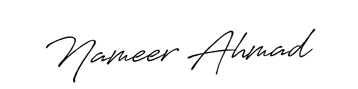 Make a beautiful signature design for name Nameer Ahmad. With this signature (Antro_Vectra_Bolder) style, you can create a handwritten signature for free. Nameer Ahmad signature style 7 images and pictures png