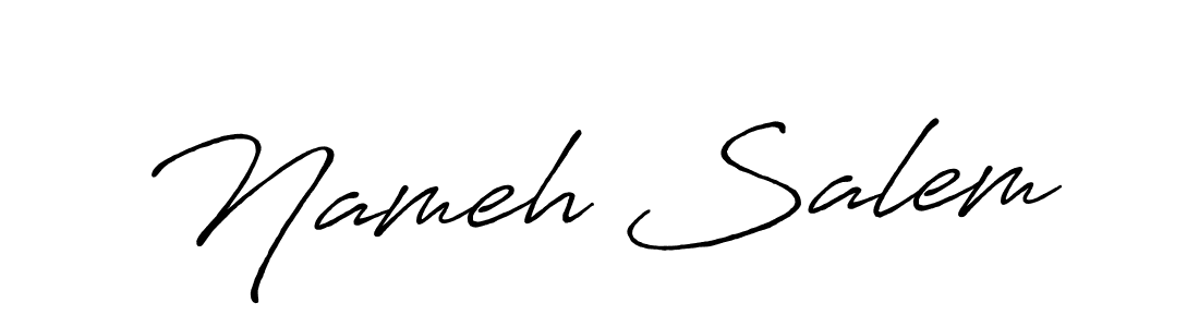 How to make Nameh Salem name signature. Use Antro_Vectra_Bolder style for creating short signs online. This is the latest handwritten sign. Nameh Salem signature style 7 images and pictures png