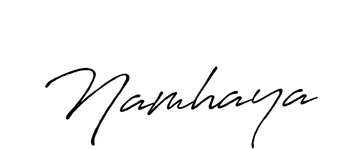How to make Namhaya signature? Antro_Vectra_Bolder is a professional autograph style. Create handwritten signature for Namhaya name. Namhaya signature style 7 images and pictures png