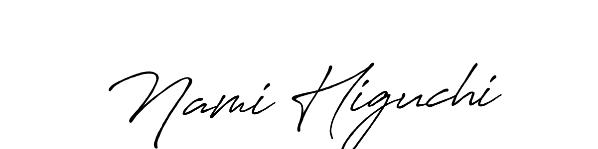 Create a beautiful signature design for name Nami Higuchi. With this signature (Antro_Vectra_Bolder) fonts, you can make a handwritten signature for free. Nami Higuchi signature style 7 images and pictures png