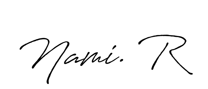 Nami. R stylish signature style. Best Handwritten Sign (Antro_Vectra_Bolder) for my name. Handwritten Signature Collection Ideas for my name Nami. R. Nami. R signature style 7 images and pictures png
