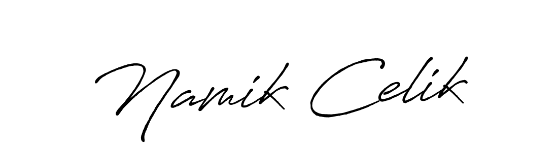 Antro_Vectra_Bolder is a professional signature style that is perfect for those who want to add a touch of class to their signature. It is also a great choice for those who want to make their signature more unique. Get Namik Celik name to fancy signature for free. Namik Celik signature style 7 images and pictures png