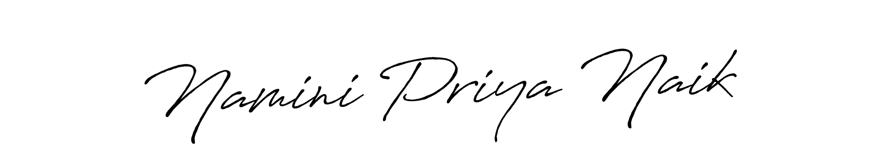 Create a beautiful signature design for name Namini Priya Naik. With this signature (Antro_Vectra_Bolder) fonts, you can make a handwritten signature for free. Namini Priya Naik signature style 7 images and pictures png