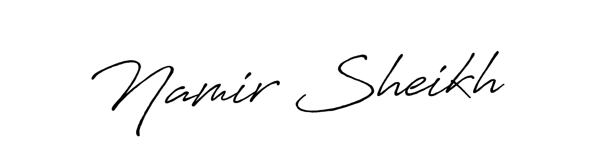 Make a beautiful signature design for name Namir Sheikh. With this signature (Antro_Vectra_Bolder) style, you can create a handwritten signature for free. Namir Sheikh signature style 7 images and pictures png