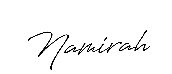 Design your own signature with our free online signature maker. With this signature software, you can create a handwritten (Antro_Vectra_Bolder) signature for name Namirah. Namirah signature style 7 images and pictures png