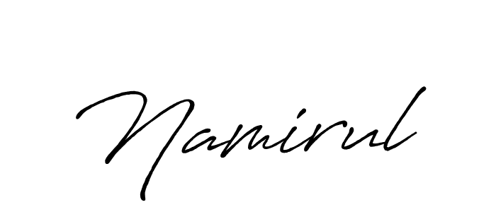 Make a beautiful signature design for name Namirul. With this signature (Antro_Vectra_Bolder) style, you can create a handwritten signature for free. Namirul signature style 7 images and pictures png