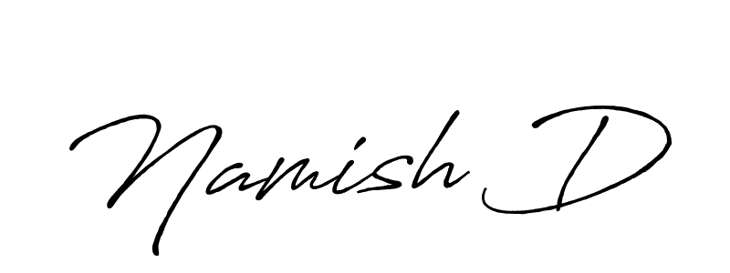 Design your own signature with our free online signature maker. With this signature software, you can create a handwritten (Antro_Vectra_Bolder) signature for name Namish D. Namish D signature style 7 images and pictures png