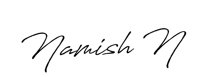 Also we have Namish N name is the best signature style. Create professional handwritten signature collection using Antro_Vectra_Bolder autograph style. Namish N signature style 7 images and pictures png
