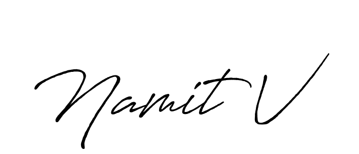 How to make Namit V signature? Antro_Vectra_Bolder is a professional autograph style. Create handwritten signature for Namit V name. Namit V signature style 7 images and pictures png