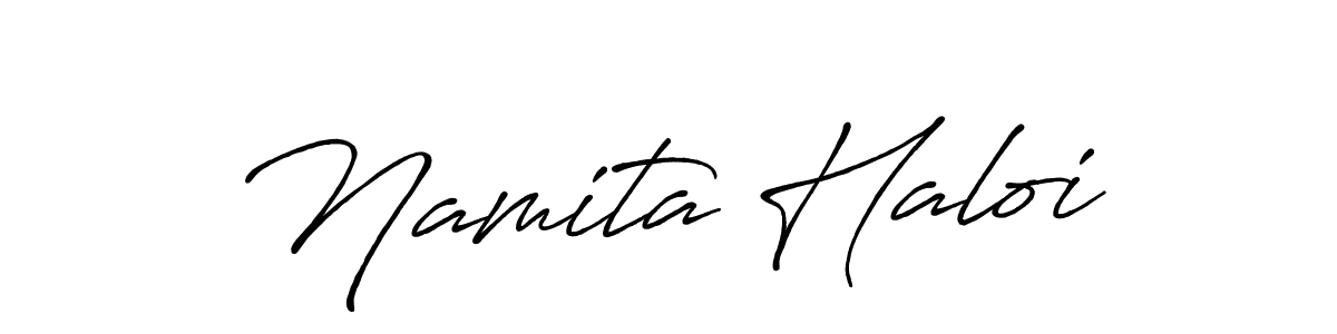 Create a beautiful signature design for name Namita Haloi. With this signature (Antro_Vectra_Bolder) fonts, you can make a handwritten signature for free. Namita Haloi signature style 7 images and pictures png