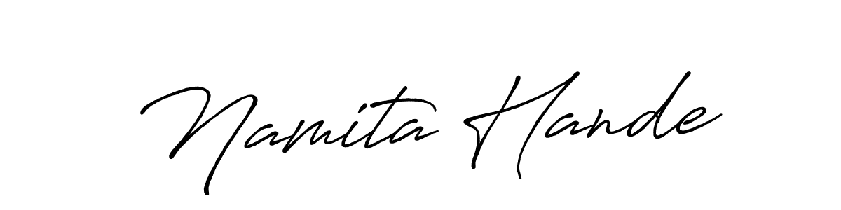 if you are searching for the best signature style for your name Namita Hande. so please give up your signature search. here we have designed multiple signature styles  using Antro_Vectra_Bolder. Namita Hande signature style 7 images and pictures png