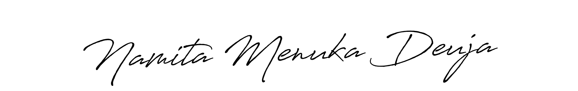 Also we have Namita Menuka Deuja name is the best signature style. Create professional handwritten signature collection using Antro_Vectra_Bolder autograph style. Namita Menuka Deuja signature style 7 images and pictures png