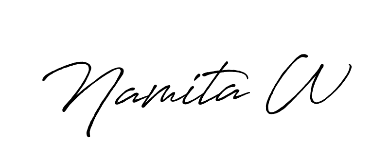 if you are searching for the best signature style for your name Namita W. so please give up your signature search. here we have designed multiple signature styles  using Antro_Vectra_Bolder. Namita W signature style 7 images and pictures png