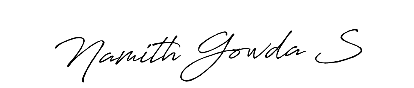 It looks lik you need a new signature style for name Namith Gowda S. Design unique handwritten (Antro_Vectra_Bolder) signature with our free signature maker in just a few clicks. Namith Gowda S signature style 7 images and pictures png