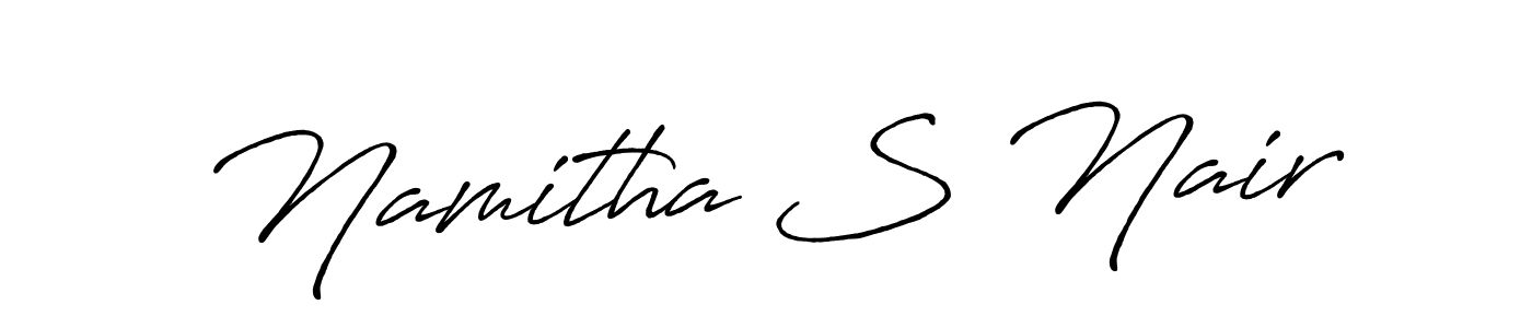 The best way (Antro_Vectra_Bolder) to make a short signature is to pick only two or three words in your name. The name Namitha S Nair include a total of six letters. For converting this name. Namitha S Nair signature style 7 images and pictures png