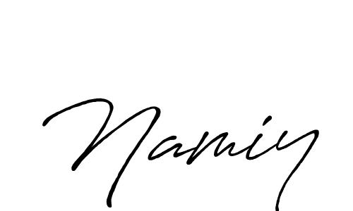 How to make Namiy name signature. Use Antro_Vectra_Bolder style for creating short signs online. This is the latest handwritten sign. Namiy signature style 7 images and pictures png