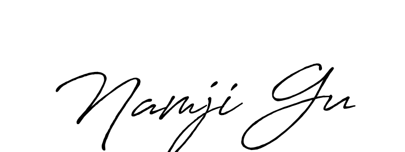 Design your own signature with our free online signature maker. With this signature software, you can create a handwritten (Antro_Vectra_Bolder) signature for name Namji Gu. Namji Gu signature style 7 images and pictures png