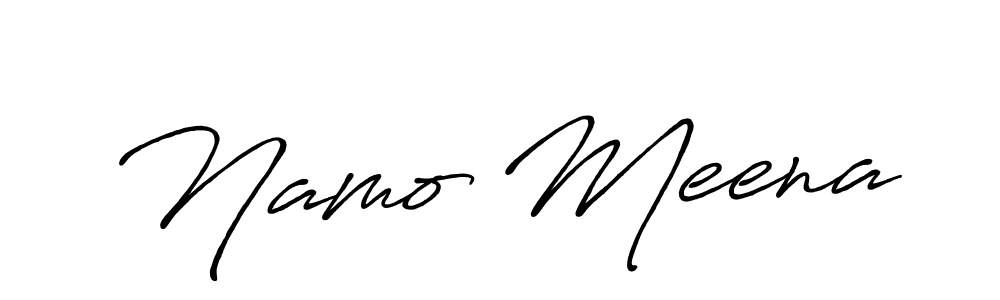 Namo Meena stylish signature style. Best Handwritten Sign (Antro_Vectra_Bolder) for my name. Handwritten Signature Collection Ideas for my name Namo Meena. Namo Meena signature style 7 images and pictures png