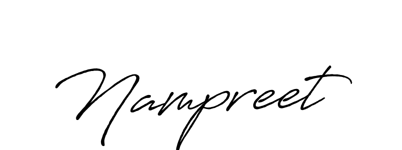 Make a beautiful signature design for name Nampreet. With this signature (Antro_Vectra_Bolder) style, you can create a handwritten signature for free. Nampreet signature style 7 images and pictures png