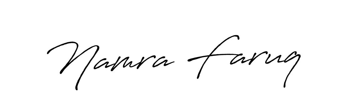 Create a beautiful signature design for name Namra Faruq. With this signature (Antro_Vectra_Bolder) fonts, you can make a handwritten signature for free. Namra Faruq signature style 7 images and pictures png