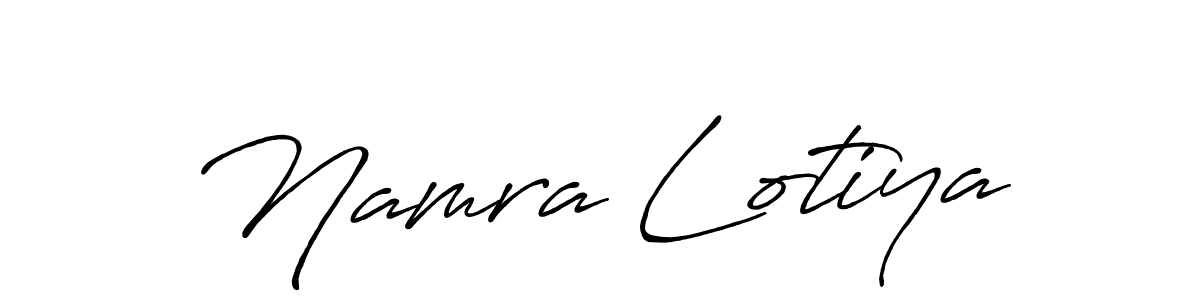 Design your own signature with our free online signature maker. With this signature software, you can create a handwritten (Antro_Vectra_Bolder) signature for name Namra Lotiya. Namra Lotiya signature style 7 images and pictures png