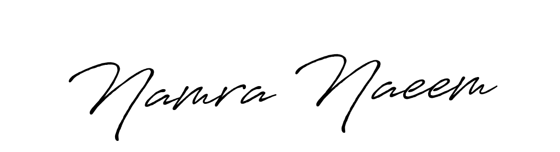 Create a beautiful signature design for name Namra Naeem. With this signature (Antro_Vectra_Bolder) fonts, you can make a handwritten signature for free. Namra Naeem signature style 7 images and pictures png